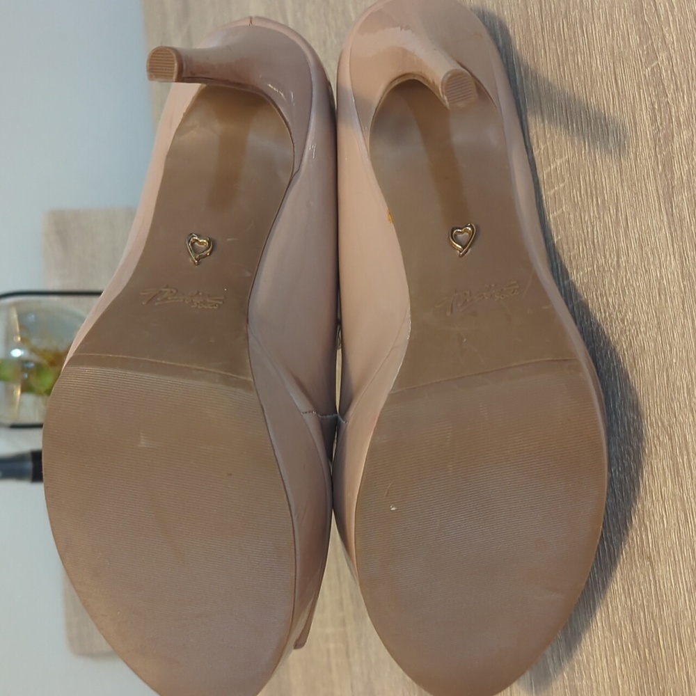 New! Thalia Sodi Elegant Nude Peep-Toe Heels Size 10 - Picture 8 of 10